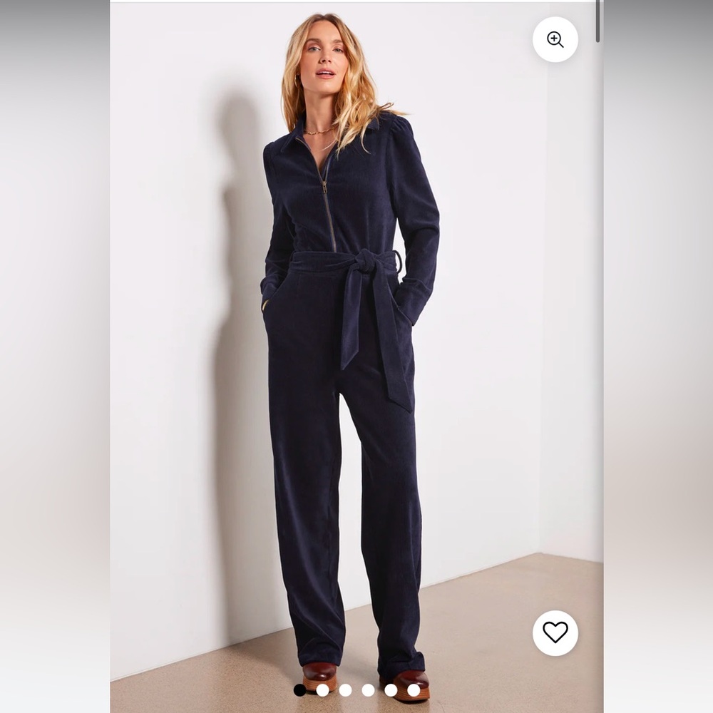 Gemma Corduroy Jumpsuit from Evereve, Navy Blue, size XL